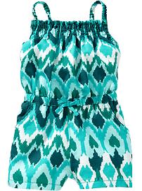Smocked Linen Rompers for Baby