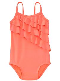 Asymmetrical-Ruffle Swimsuits for Baby