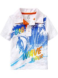 "Big Wave Rider" Slub Polos for Baby