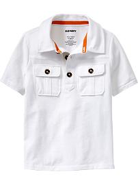 Pleated-Pocket Polos for Baby