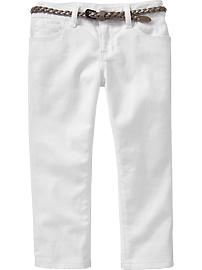 Girls Braided-Belt Skinny Capris