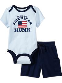 Graphic Bodysuit & Cargo Short Sets for Baby