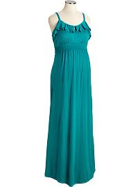 Maternity Ruffled Jersey Maxi Dresses