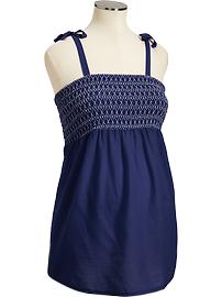 Maternity Embroidered Bow-Tie Tube Tops
