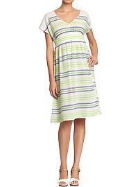 Women's V-Neck Striped Mexicali Dresses