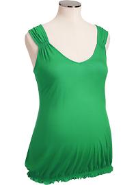 Maternity Smocked Sleeveless V-Neck Tops