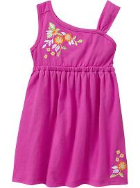 One-Shoulder Jersey Dresses for Baby