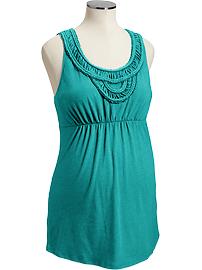 Maternity Braided-Yoke Jersey Tanks