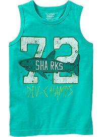 Boys "Sharks" Muscle Tees