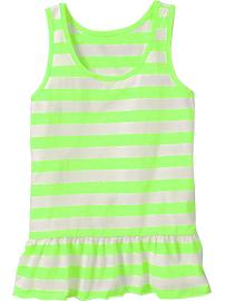 Girls Ruffle-Tier Printed Tanks