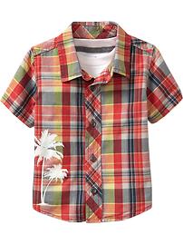 Graphic Plaid Shirts for Baby