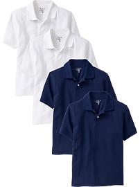 Boys Pique Uniform Polo 4-Packs