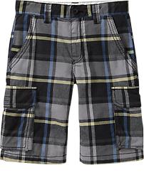 Boys Plaid Cargo Shorts
