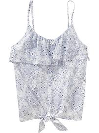 Women's Ruffled Button-Front Tops