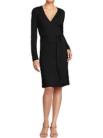 Women's Long-Sleeved Wrap Dresses