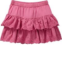 Tiered-Ruffle Eyelet Skirts for Baby