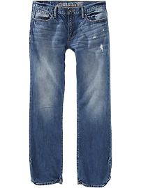 Men's Distressed Low-Rise Boot-Cut Jeans