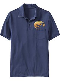 Men's Surf-Graphic Jersey Polos