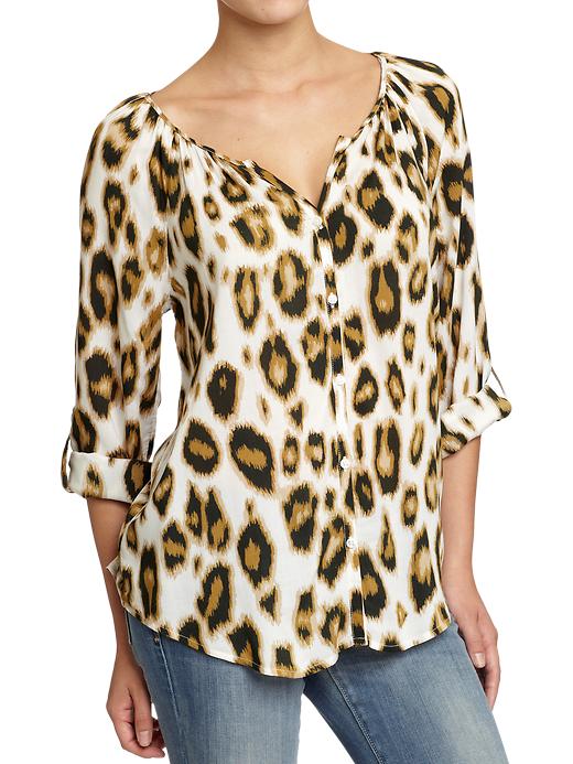 Old Navy Womens Crepe Roll Up Shirts