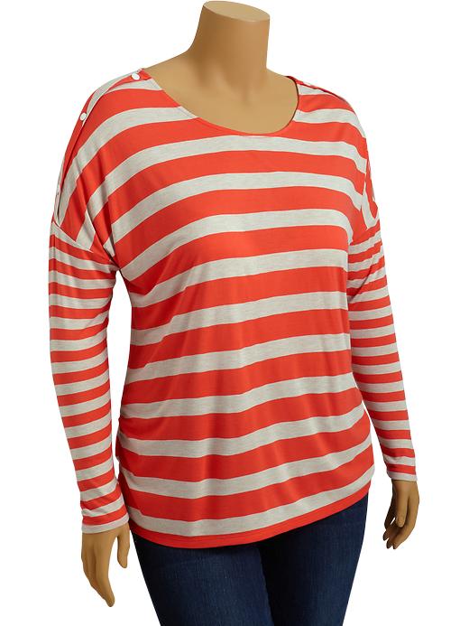 Old Navy Womens Plus Striped Drop Shoulder Tops
