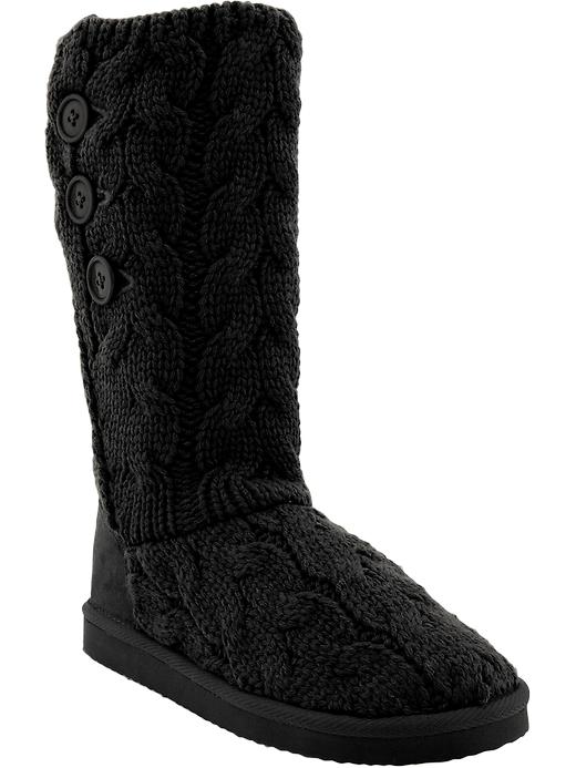 Old Navy Womens Buttoned Sweater Knit Boots