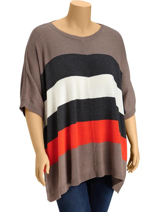Old Navy Womens Plus Striped Poncho Sweaters