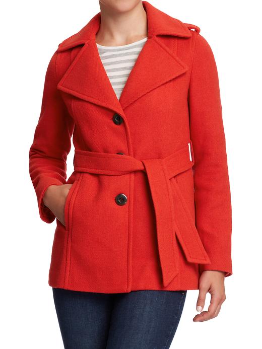 Old Navy Womens Belted Wool Blend Peacoats