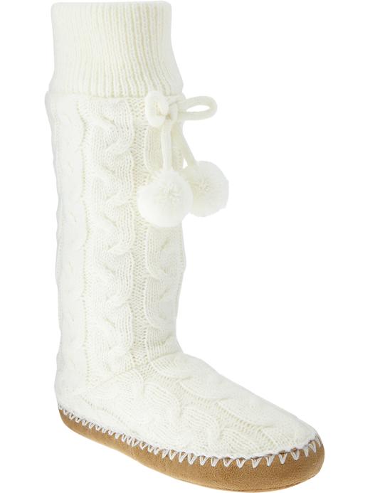 Old Navy Womens Tall Pom Pom Cozy Sweater Boots