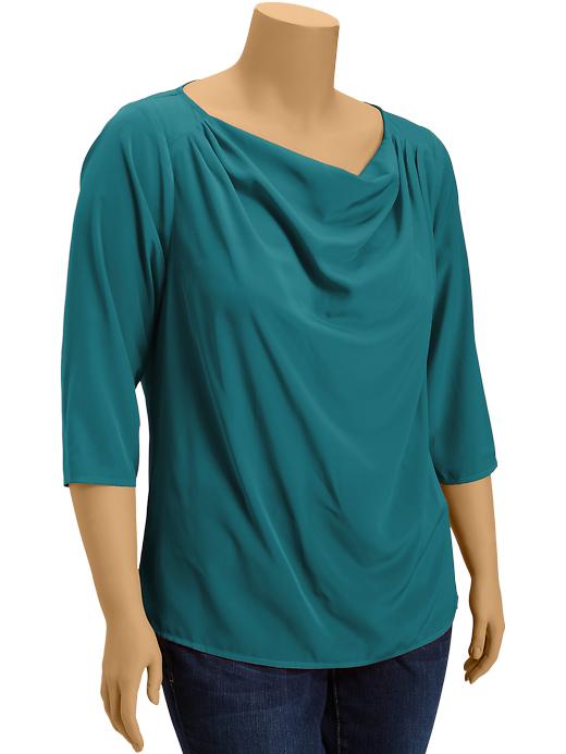 Old Navy Womens Plus Crepe Cowl Neck Blouses
