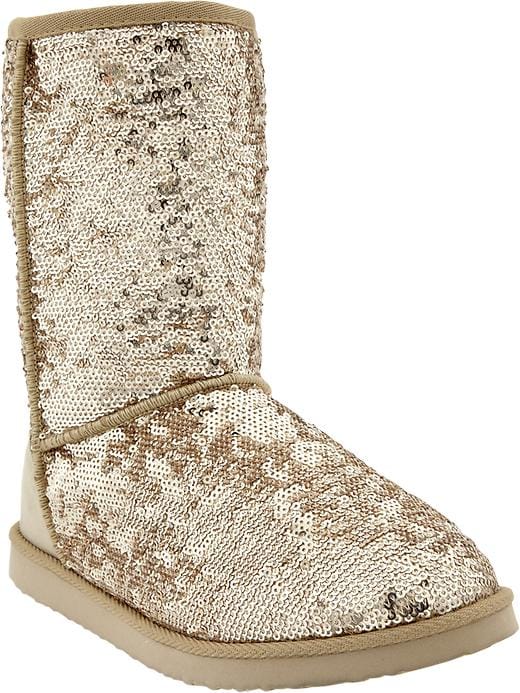 Old Navy Womens Sequin Sherpa Boots