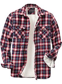 Men's Flannel Sherpa-Lined Shirt Jackets
