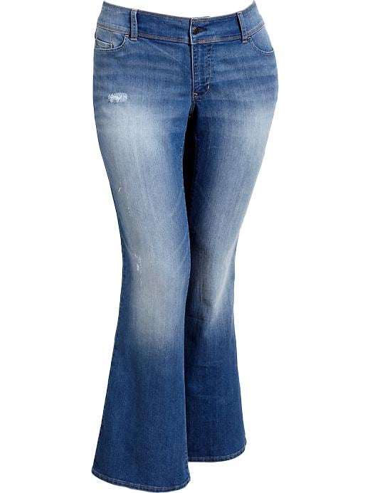 Old Navy Womens Plus Distressed Low Rise Flare Jeans