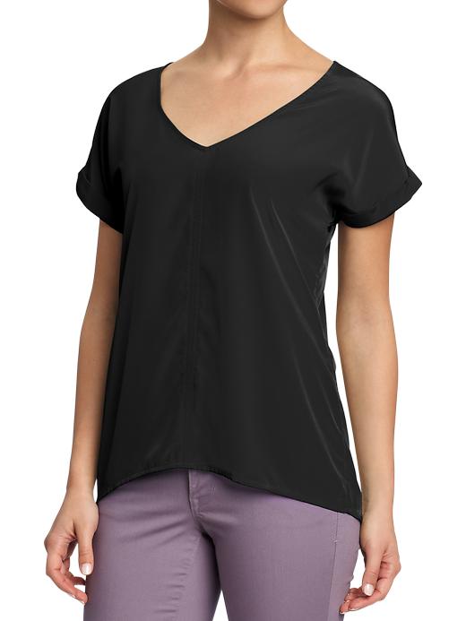 Old Navy Womens Crepe V Neck Blouses