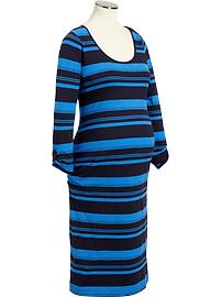 Maternity Tab-Sleeve Slub-Knit Dresses