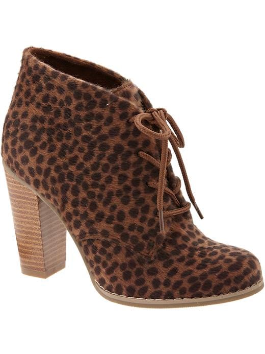 Old Navy Womens Faux Animal Fur Ankle Boots