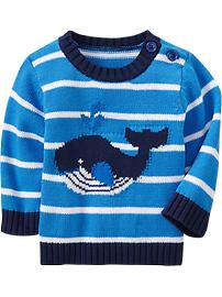 Crew-Neck Whale Sweaters for Baby