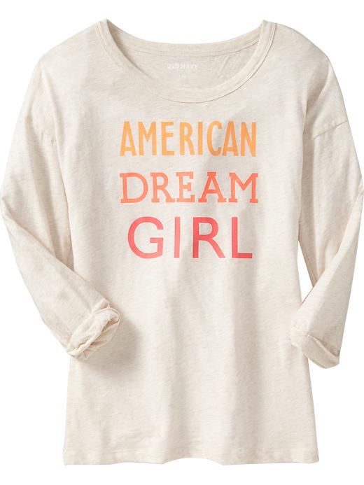 Old Navy Womens Graphic Ruched Sleeve Tees