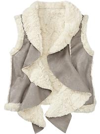 Girls Faux-Fur Sherpa Vests