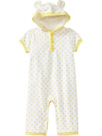 Printed Hoodie One-Pieces for Baby