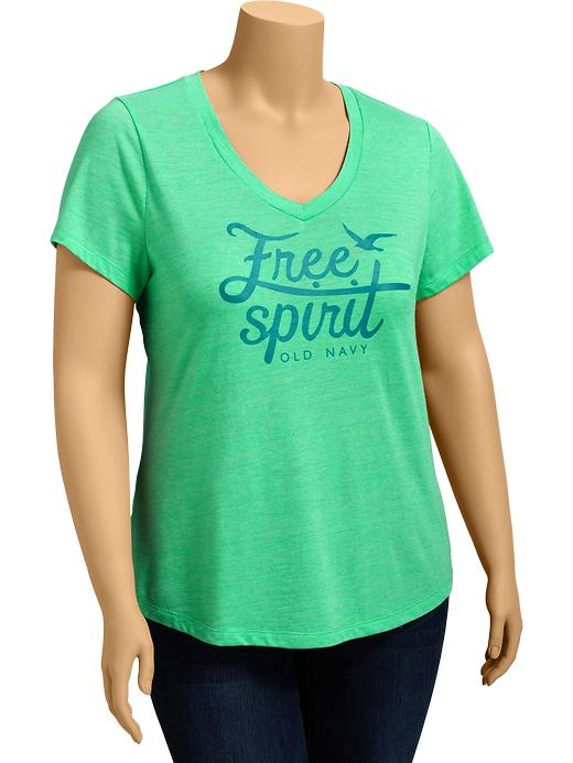 Old Navy Womens Plus Slogan Graphic V Neck Tees
