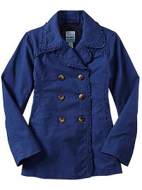 Girls Ruffled Trench Coats