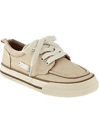 Boys Lace-Up Canvas Boat Shoes