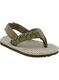 Braided-Canvas Flip-Flops for Baby