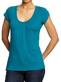Women's Ruched V-Neck Tees