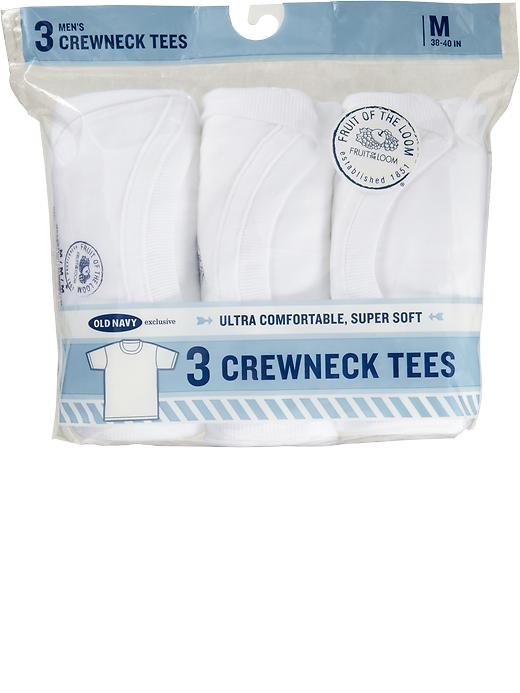 View large product image 2 of 2. Men's Fruit of the Loom&#174 Crew-Neck Tee 3-Packs