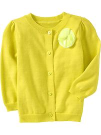 Satin-Rosette Cardis for Baby