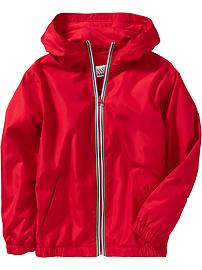 Boys Hooded Jersey-Lined Windbreakers