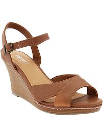 Women's Faux-Leather Mid-Wedges