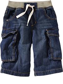 Boys Pull-On Denim Cargo Shorts