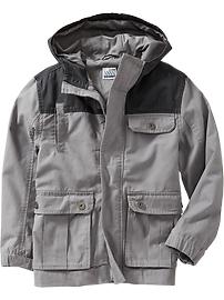 Boys Color-Blocked Canvas Anoraks
